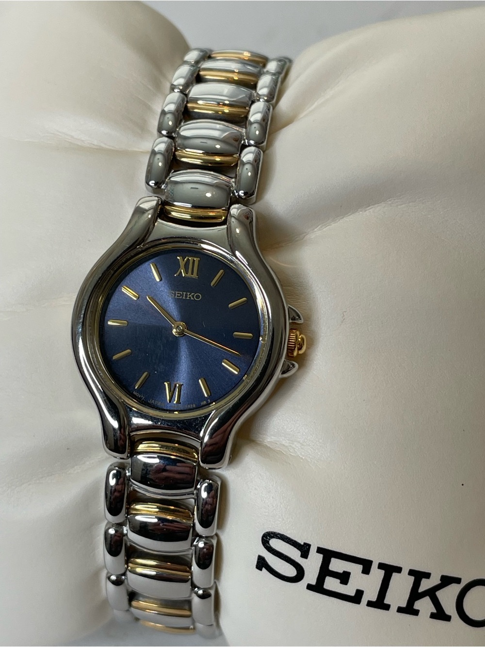 Seiko Two-Tone Gold & Silver Tone Bracelet Blue Dial Women's Watch